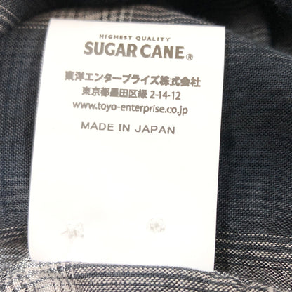 【中古品】【メンズ】 SUGAR CANE シュガーケーン RAYON OMBRE CHECK OPEN SHIRT SC29120 レーヨン オンブレ チェックオープンシャツ 長袖シャツ カジュアルシャツ トップス 145-260809-hn-08-fur サイズ：M カラー：ブラック/ホワイト系 万代Net店