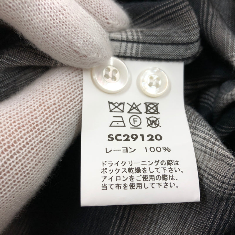 【中古品】【メンズ】 SUGAR CANE シュガーケーン RAYON OMBRE CHECK OPEN SHIRT SC29120 レーヨン オンブレ チェックオープンシャツ 長袖シャツ カジュアルシャツ トップス 145-260809-hn-08-fur サイズ：M カラー：ブラック/ホワイト系 万代Net店