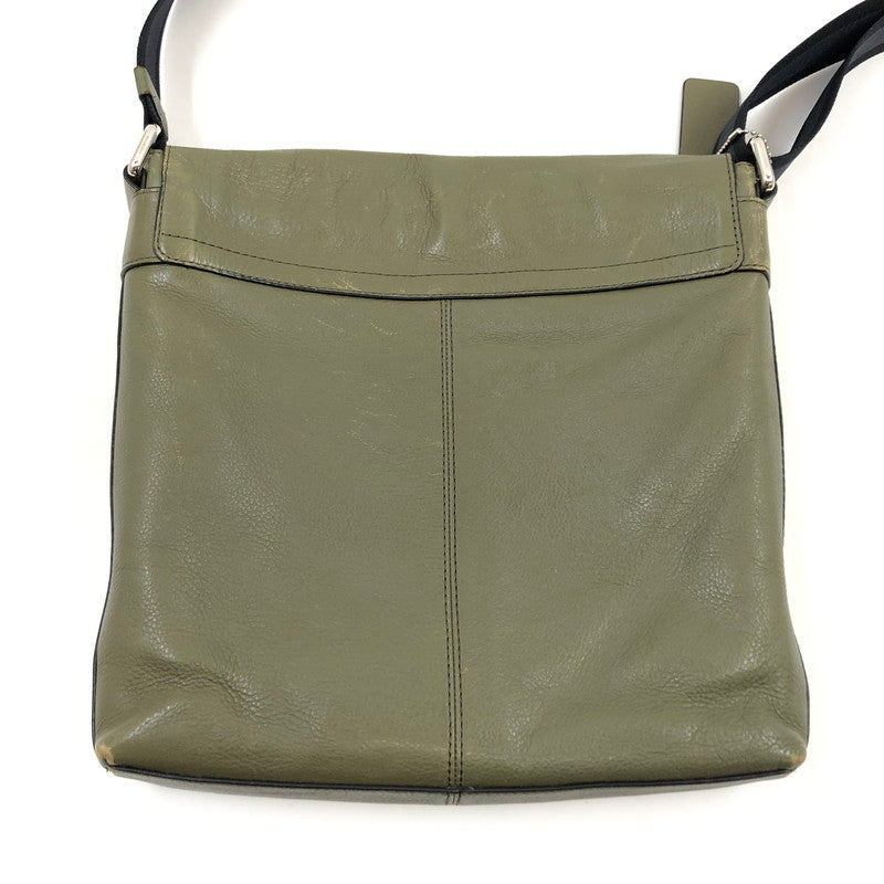 【現状渡し品】【メンズ】 COACH コーチ F71721 レザーショルダーバッグ カバン 180-251213-hn-05-fur カラー：グリーン系 万代Net店