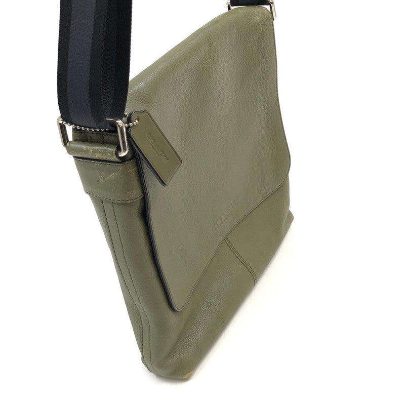 【現状渡し品】【メンズ】 COACH コーチ F71721 レザーショルダーバッグ カバン 180-251213-hn-05-fur カラー：グリーン系 万代Net店