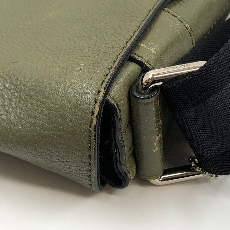 【現状渡し品】【メンズ】 COACH コーチ F71721 レザーショルダーバッグ カバン 180-251213-hn-05-fur カラー：グリーン系 万代Net店