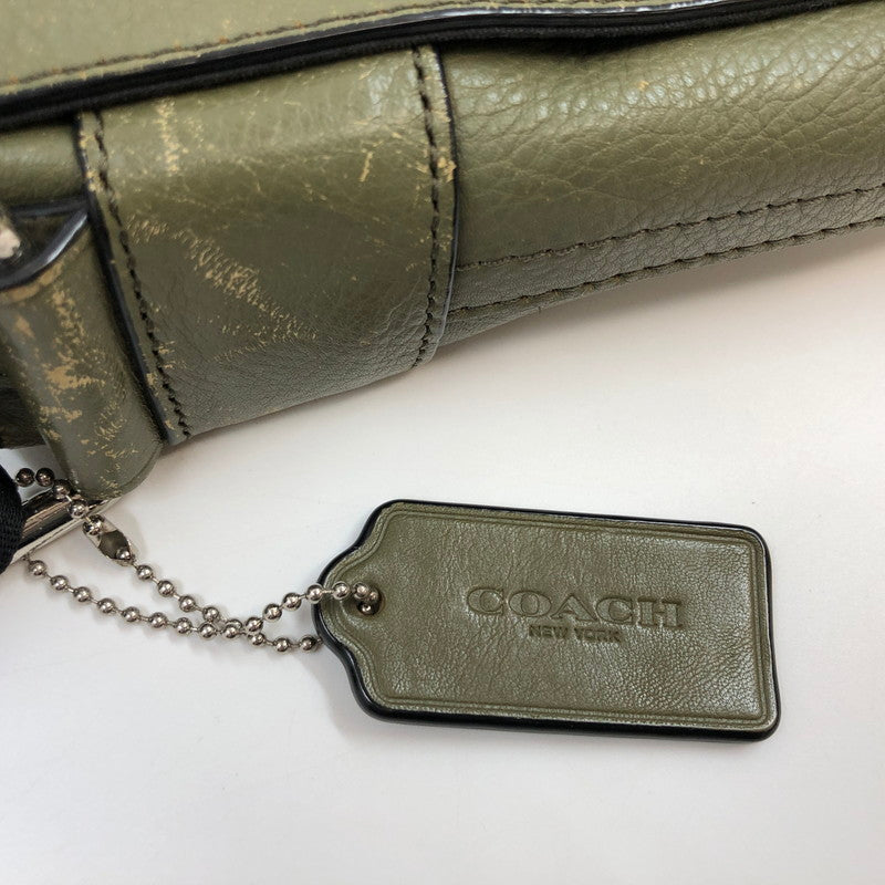【現状渡し品】【メンズ】 COACH コーチ F71721 レザーショルダーバッグ カバン 180-251213-hn-05-fur カラー：グリーン系 万代Net店