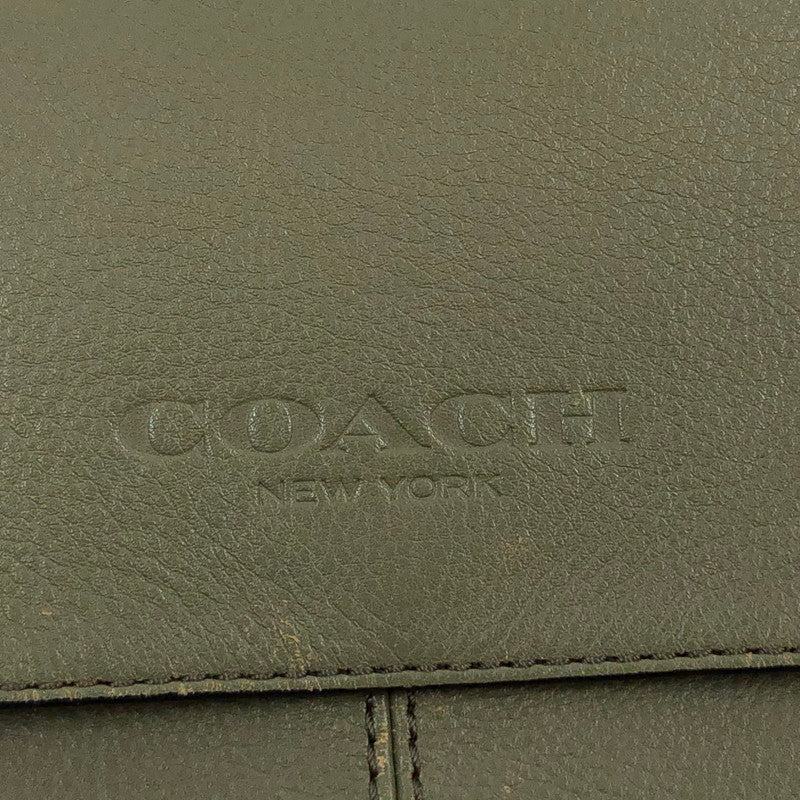 【現状渡し品】【メンズ】 COACH コーチ F71721 レザーショルダーバッグ カバン 180-251213-hn-05-fur カラー：グリーン系 万代Net店