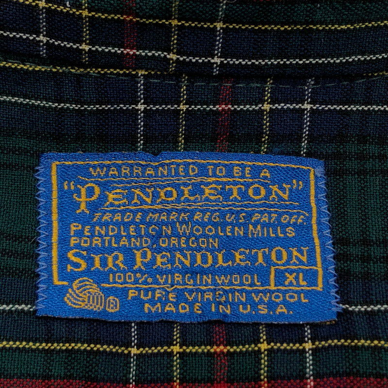 【ジャンク品】【メンズ】 PENDLETON ペンドルトン 70S CHECK SHIRT 70年代 チェックシャツ カジュアルシャツ トップス 146-251213-hn-07-fur サイズ：XL カラー：マルチカラー 万代Net店