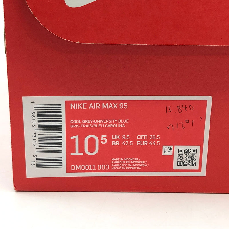 【中古品】【メンズ】 NIKE ナイキ AIR MAX 95 "COOL GRAY" DM0011-003 エアマックス95 クールグレー スニーカー シューズ 靴 160-260524-hn-07-fur サイズ：28.5cm US10.5 カラー：グレー/ホワイト/ブルー 万代Net店