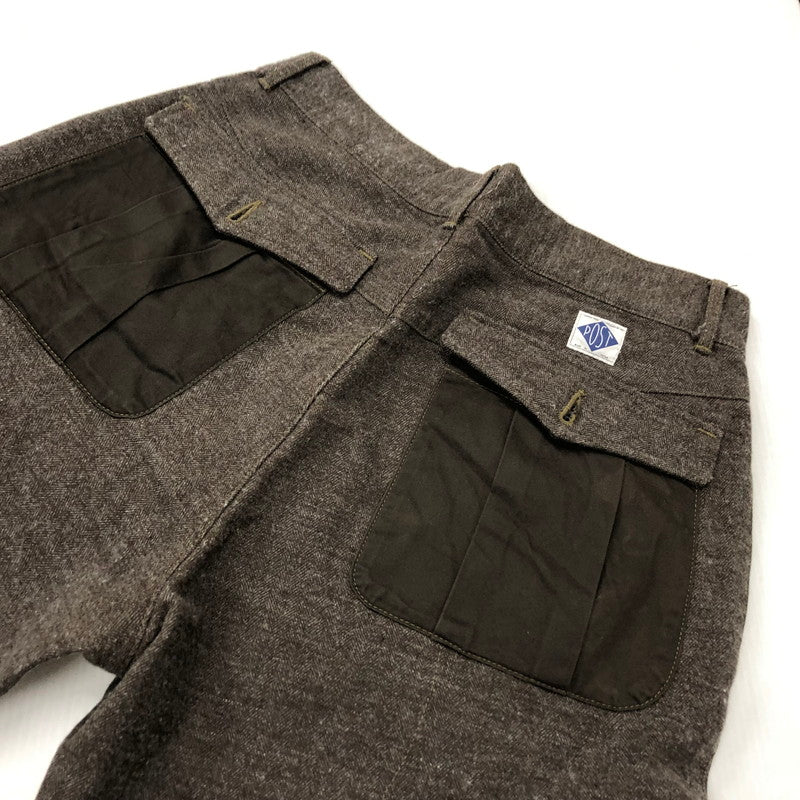 【中古品】【メンズ】 POST OVERALLS ポストオーバーオールズ WOOL PANTS ウールパンツ ボトムス 156-240216-yo-2-tei サイズ：M カラー：ブラウン 万代Net店