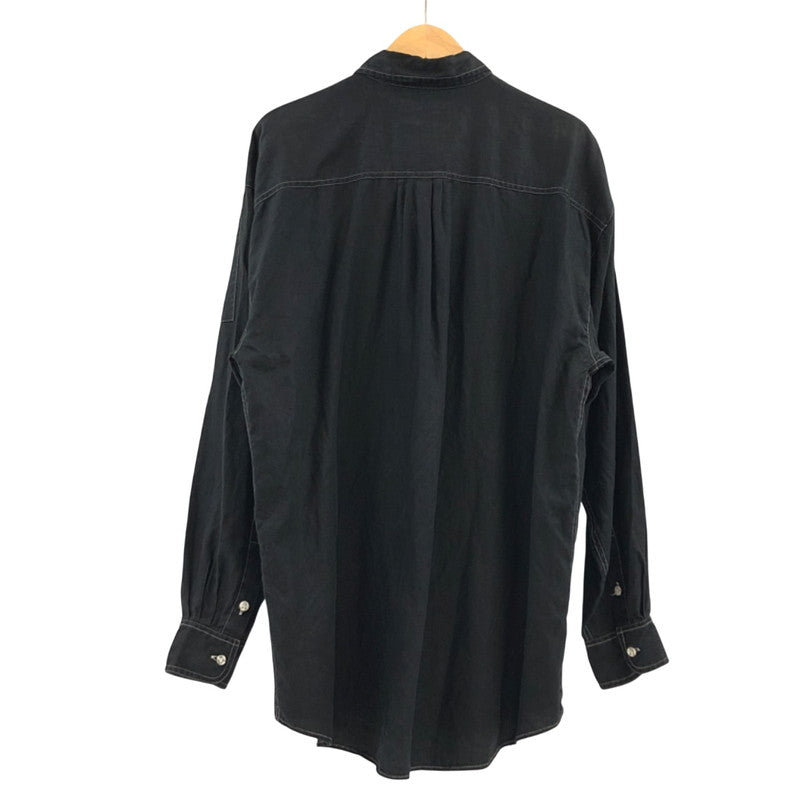 【現状渡し品】【メンズ】 GOOUCH リネンシャツ カジュアルシャツ 長袖 トップス 146-251214-hn-05-fur サイズ：M カラー：ブラック 万代Net店