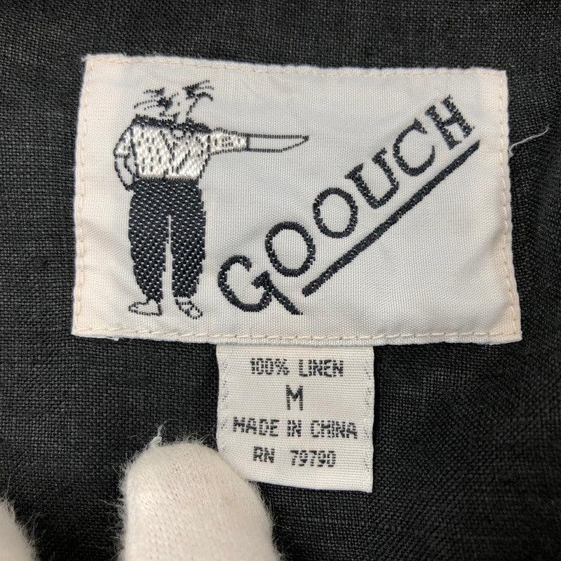 【現状渡し品】【メンズ】 GOOUCH リネンシャツ カジュアルシャツ 長袖 トップス 146-251214-hn-05-fur サイズ：M カラー：ブラック 万代Net店