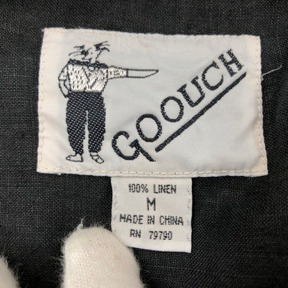 【現状渡し品】【メンズ】 GOOUCH リネンシャツ カジュアルシャツ 長袖 トップス 146-251214-hn-05-fur サイズ：M カラー：ブラック 万代Net店