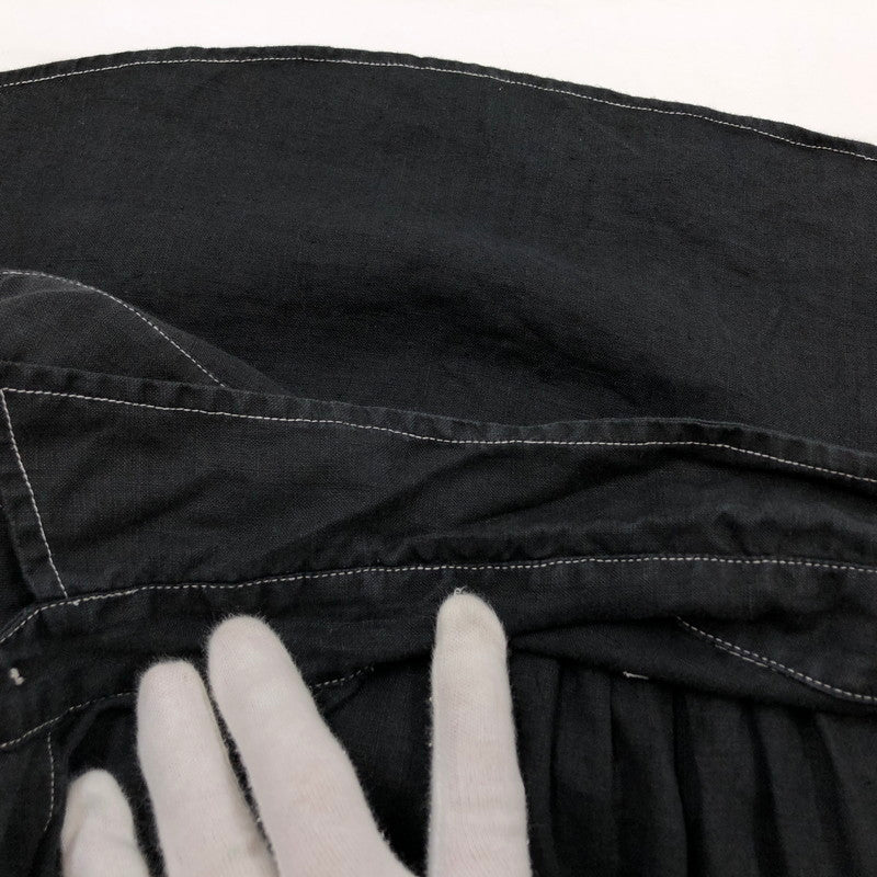 【現状渡し品】【メンズ】 GOOUCH リネンシャツ カジュアルシャツ 長袖 トップス 146-251214-hn-05-fur サイズ：M カラー：ブラック 万代Net店