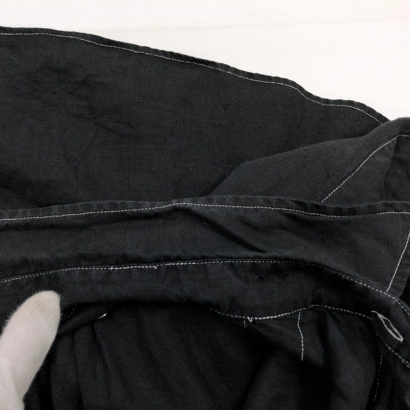 【現状渡し品】【メンズ】 GOOUCH リネンシャツ カジュアルシャツ 長袖 トップス 146-251214-hn-05-fur サイズ：M カラー：ブラック 万代Net店