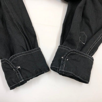 【現状渡し品】【メンズ】 GOOUCH リネンシャツ カジュアルシャツ 長袖 トップス 146-251214-hn-05-fur サイズ：M カラー：ブラック 万代Net店