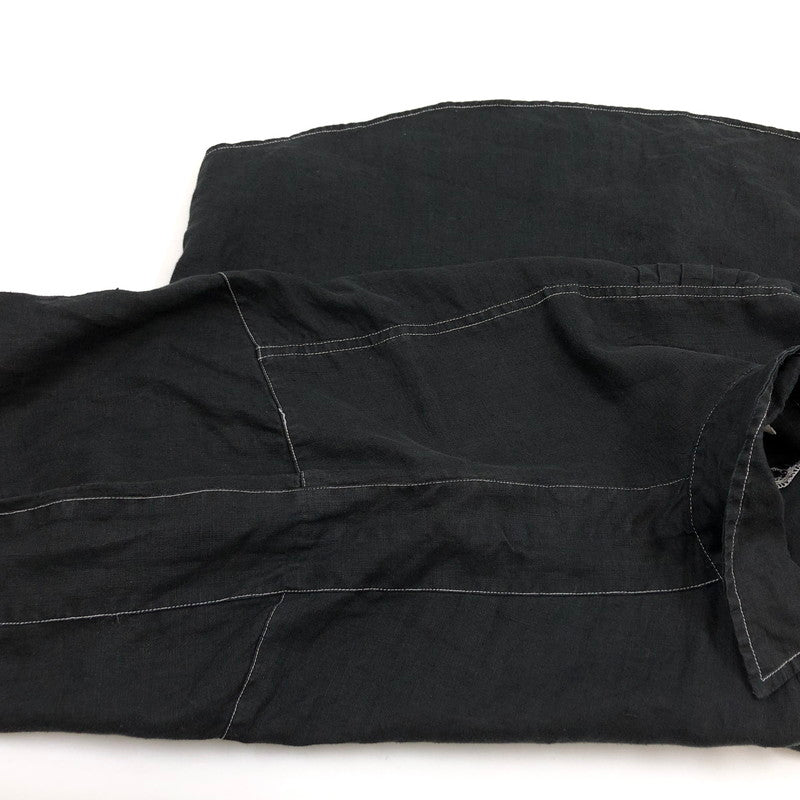 【現状渡し品】【メンズ】 GOOUCH リネンシャツ カジュアルシャツ 長袖 トップス 146-251214-hn-05-fur サイズ：M カラー：ブラック 万代Net店