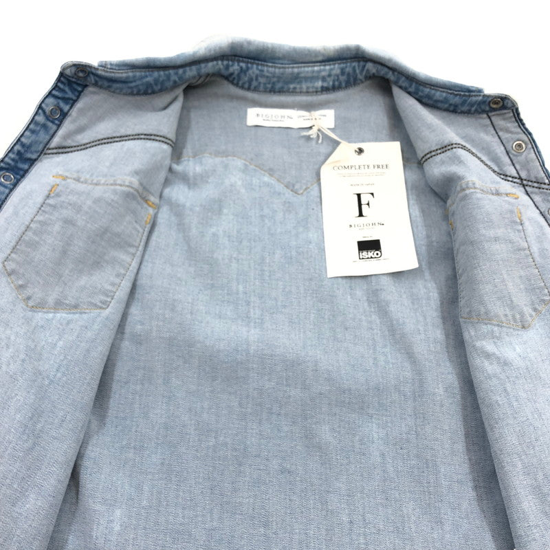 【中古品】【メンズ】 BIG JOHN ビッグジョン デニムシャツ カジュアルシャツ トップス 145-251214-hn-06-fur サイズ：S カラー：ブルー系 万代Net店