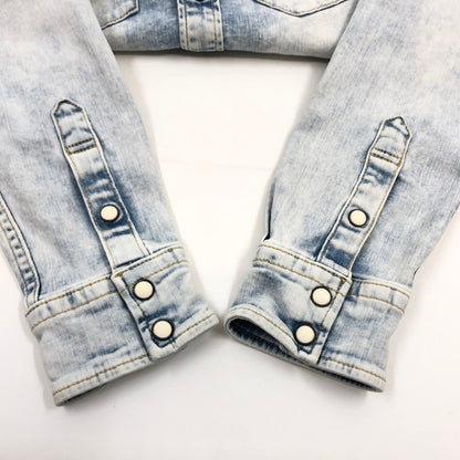 【中古品】【メンズ】 BIG JOHN ビッグジョン デニムシャツ カジュアルシャツ トップス 145-251214-hn-06-fur サイズ：S カラー：ブルー系 万代Net店