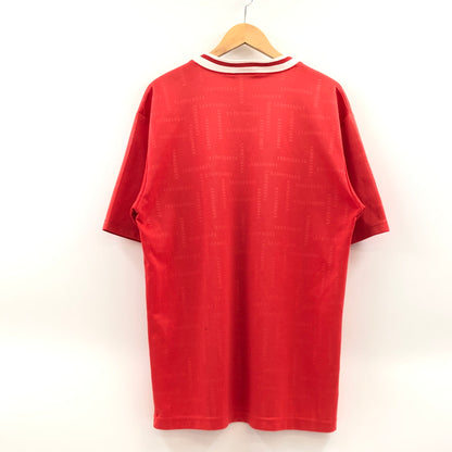 【中古品】【メンズ】 UMBRO アンブロ GAME SHIRT ロゴ刺繡 ゲームシャツ 半袖シャツ トップス 146-260810-hn-03-fur サイズ：L カラー：レッド 万代Net店