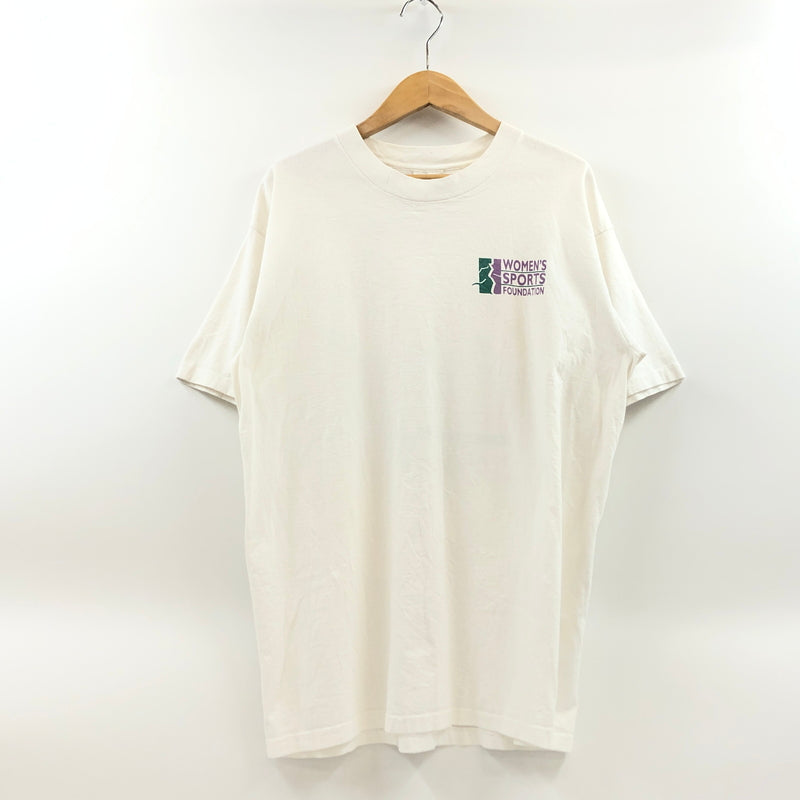 【中古品】【メンズ】 CYRK SPORT サーク スポーツ WOMEN'S SPORTS FOUNDATION S/S TEE USA製 両シングル 半袖Tシャツ トップス 146-260810-hn-04-fur サイズ：L カラー：ホワイト 万代Net店