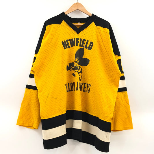 【現状渡し品】【メンズ】 USED ユーズド YELLOW JACKETS HOCKEY SHIRT イエロージャケッツ ホッケーシャツ 長袖シャツ ヴィンテージ トップス 146-260810-hn-06-fur サイズ：XL カラー：イエロー/ブラック 万代Net店