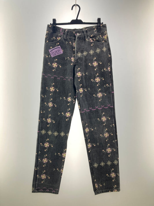【現状渡し品】【メンズ】 OXBOW オックスボウ SUNFLOWER PATTERNED HIGH RISE JEANS サンフラワーパターンハイライズ ジーンズ ボトムス デニム 156-260910-YS-12-hon サイズ：S カラー：ブラック系 万代Net店
