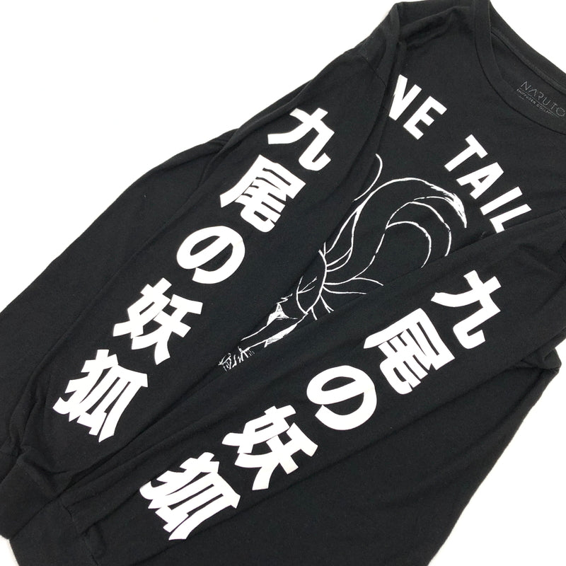 【中古品】【メンズ】 NARUTO SHIPPUDEN -ナルト- 疾風伝 c2002 "NINE TAILS" L/S PRINT TEE プリント 長袖Tシャツ トップス 146-260812-hn-01-fur サイズ：M カラー：ブラック 万代Net店