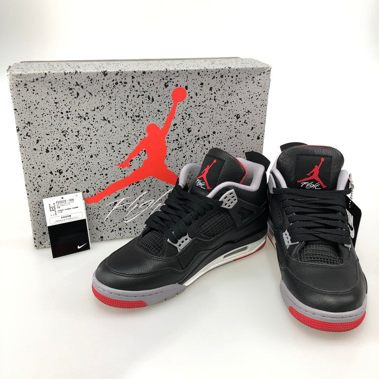 【中古美品】【メンズ/レディース】 NIKE ナイキ FV5029-006 AIR JORDAN 4 RETRO BLACK FIRE RED-CEMENT GREY 160-251014-SY-02-iwa 万代Net店