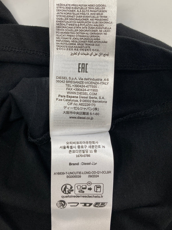 【中古品】【レディース】 DIESEL ディーゼル A16839 UNCUTIE-LONG SS TEE 半袖Tシャツ ショートスリーブ 168-260913-YS-08-hon サイズ：S カラー：ブラック 万代Net店