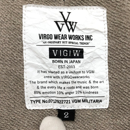 【中古品】【メンズ】 VIRGO WEAR WORKS INC ヴァルゴウェアワークス スウェット トレーナー 長袖 トップス 142-260302-hn-03-fur サイズ：2 カラー：グレージュ系 万代Net店