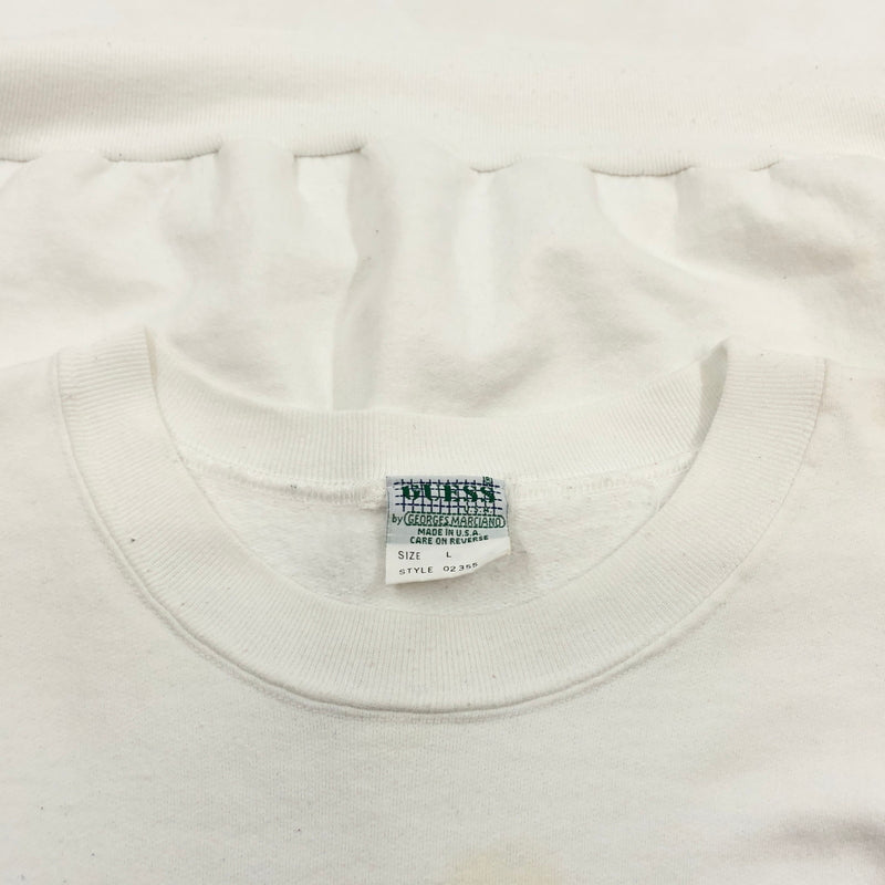 【現状渡し品】【メンズ】 GUESS ゲス c1992 "DOWNHILL" PRINT SWEATSHIRT 02355 USA製 プリント スウェットシャツ トレーナー トップス 146-260812-hn-04-fur サイズ：L カラー：ホワイト 万代Net店