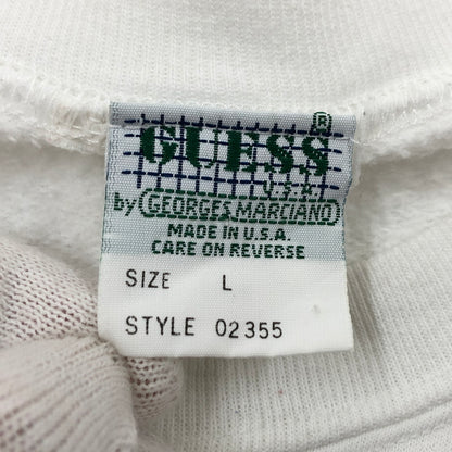 【現状渡し品】【メンズ】 GUESS ゲス c1992 "DOWNHILL" PRINT SWEATSHIRT 02355 USA製 プリント スウェットシャツ トレーナー トップス 146-260812-hn-04-fur サイズ：L カラー：ホワイト 万代Net店