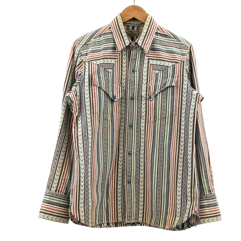 【現状渡し品】【メンズ】 INDIAN MOTOR CYCLE インディアンモトサイクル L/S STRIPE SHIRT IM24478 長袖 ストライプシャツ カジュアルシャツ トップス 145-260302-hn-04-fur サイズ：M カラー：マルチカラー 万代Net店