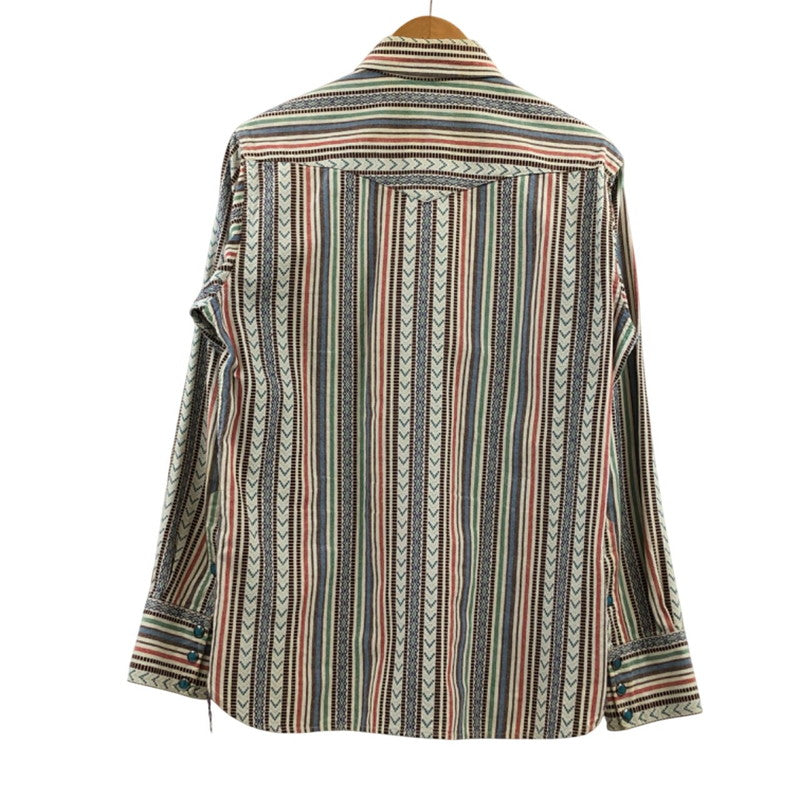 【現状渡し品】【メンズ】 INDIAN MOTOR CYCLE インディアンモトサイクル L/S STRIPE SHIRT IM24478 長袖 ストライプシャツ カジュアルシャツ トップス 145-260302-hn-04-fur サイズ：M カラー：マルチカラー 万代Net店