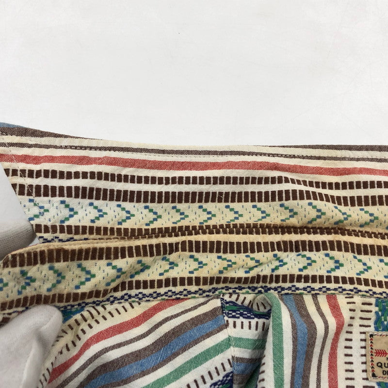 【現状渡し品】【メンズ】 INDIAN MOTOR CYCLE インディアンモトサイクル L/S STRIPE SHIRT IM24478 長袖 ストライプシャツ カジュアルシャツ トップス 145-260302-hn-04-fur サイズ：M カラー：マルチカラー 万代Net店