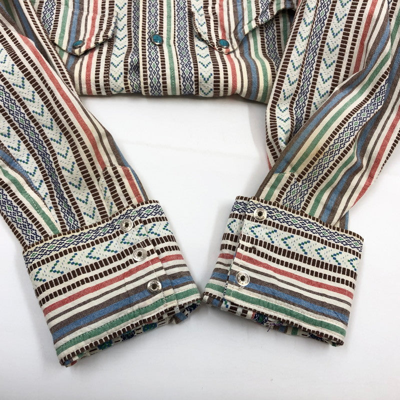 【現状渡し品】【メンズ】 INDIAN MOTOR CYCLE インディアンモトサイクル L/S STRIPE SHIRT IM24478 長袖 ストライプシャツ カジュアルシャツ トップス 145-260302-hn-04-fur サイズ：M カラー：マルチカラー 万代Net店