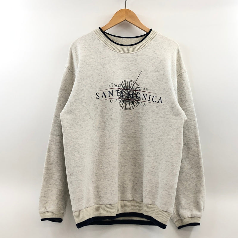 【現状渡し品】【メンズ】 DIPORT USA ディポート ユーエスエー 80S SANTA MONICA PRINT SWEAT SHIRT プリント スウェットシャツ トレーナー トップス 146-260812-hn-07-fur サイズ：L カラー：グレー 万代Net店