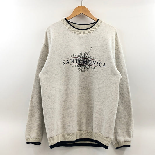 【現状渡し品】【メンズ】 DIPORT USA ディポート ユーエスエー 80S SANTA MONICA PRINT SWEAT SHIRT プリント スウェットシャツ トレーナー トップス 146-260812-hn-07-fur サイズ：L カラー：グレー 万代Net店