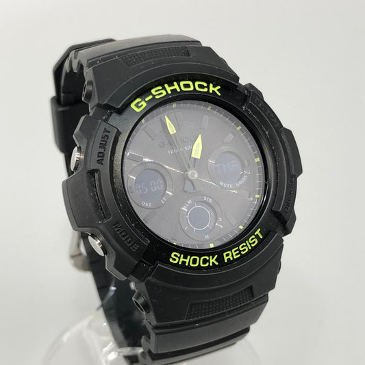 【中古品】【メンズ】 CASIO カシオ G-SHOCK AWR-M100SDC-1A 腕時計 メンズ アナデジ 防水 ソーラー ブラック ライム 196-251015-SY-03-iwa カラー：BLACK 万代Net店