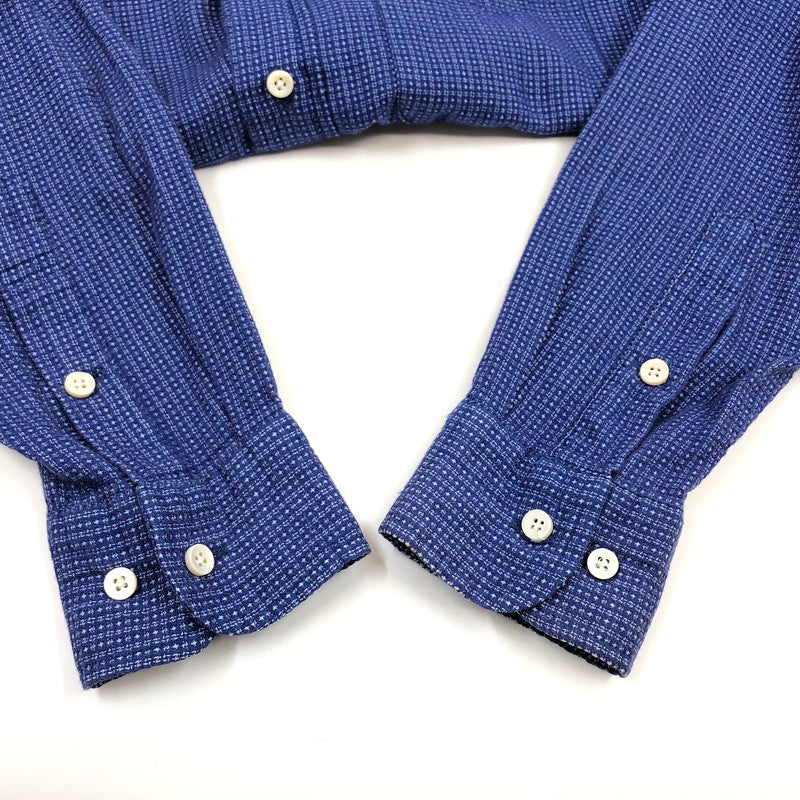 【現状渡し品】【メンズ】 SUGAR CANE シュガーケーン COTTON SHIRT コットンシャツ カジュアルシャツ 長袖 トップス 145-260304-hn-01-fur サイズ：M カラー：ブルー系 万代Net店