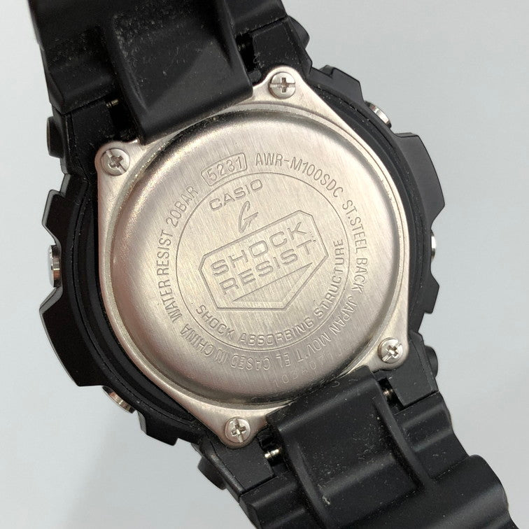 【中古品】【メンズ】 CASIO カシオ G-SHOCK AWR-M100SDC-1A 腕時計 メンズ アナデジ 防水 ソーラー ブラック ライム 196-251015-SY-03-iwa カラー：BLACK 万代Net店