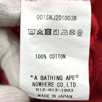 【中古品】【メンズ】 A BATHING APE アベイシングエイプ COLOR CAMO EMBROIDERY SHARK CREWNECK カラーカモ エンブロイダリー シャーク クルーネック スウェット トレーナー トップス 142-251215-hn-06-fur サイズ：M カラー：レッド系/カモフラージュ 万代Net店