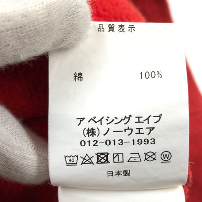 【中古品】【メンズ】 A BATHING APE アベイシングエイプ COLOR CAMO EMBROIDERY SHARK CREWNECK カラーカモ エンブロイダリー シャーク クルーネック スウェット トレーナー トップス 142-251215-hn-06-fur サイズ：M カラー：レッド系/カモフラージュ 万代Net店