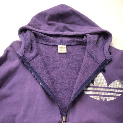 【中古品】【メンズ】 adidas アディダス 80'S DESCENTE製 PULLOVER PARKA ヴィンテージ アディダス パーカー 148-231129-tk-9-tei サイズ：M-L カラー：パープル 万代Net店