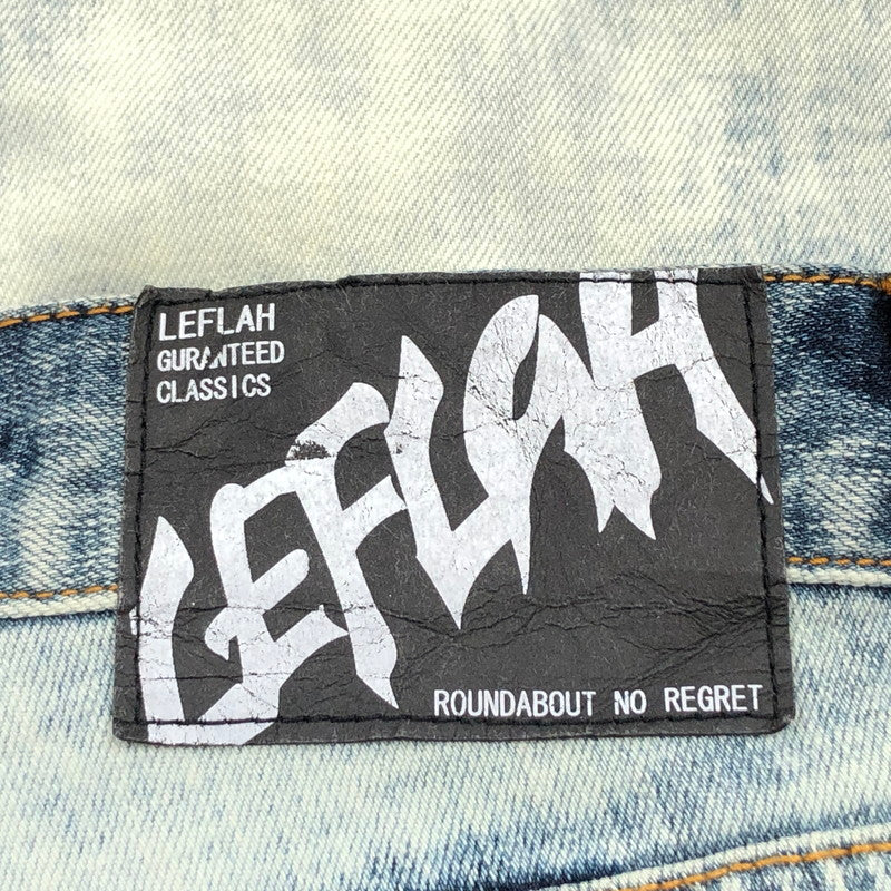 【現状渡し品】【メンズ】 LEFLAH レフラー BLEACH DENIM PANTS ブリーチデニムパンツ ボトムス 153-251215-hn-07-fur サイズ：XL カラー：インディゴ 万代Net店