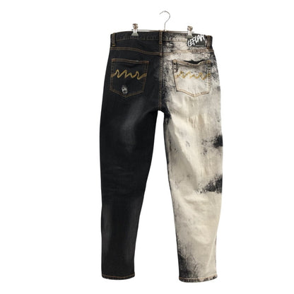 【現状渡し品】【メンズ】 LEFLAH レフラー セパレートブリーチ バギーデニムパンツ ボトムス 153-251215-hn-08-fur サイズ：XL カラー：ブラック 万代Net店