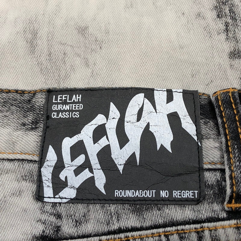 【現状渡し品】【メンズ】 LEFLAH レフラー セパレートブリーチ バギーデニムパンツ ボトムス 153-251215-hn-08-fur サイズ：XL カラー：ブラック 万代Net店