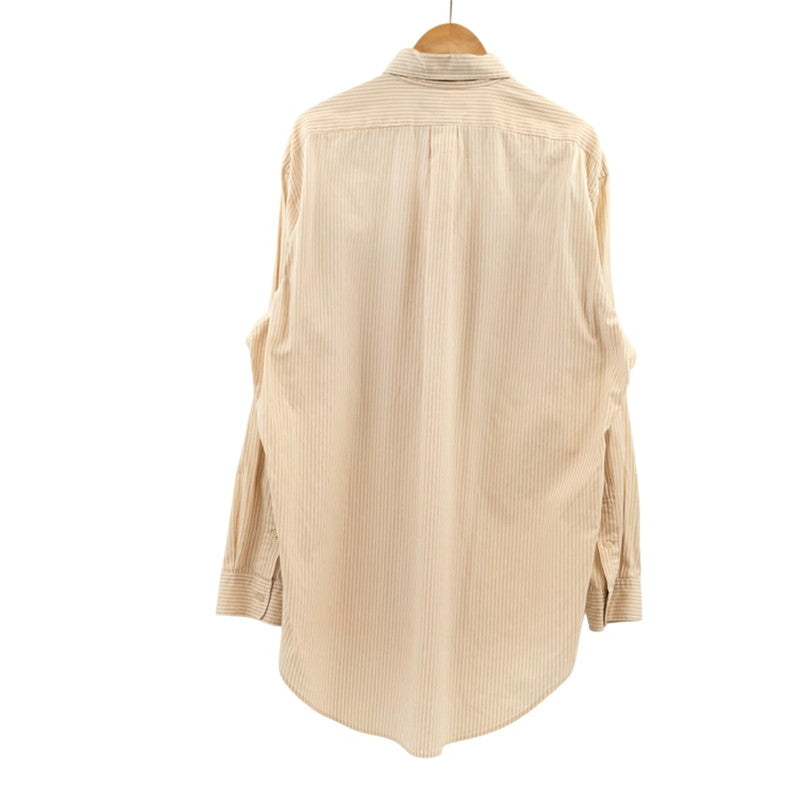 【現状渡し品】【メンズ】 RALPH LAUREN ラルフローレン YARMOUTH 90S ヤーマス ストライプシャツ カジュアルシャツ 長袖 トップス 146-251215-hn-09-fur サイズ：16-34 カラー：ベージュ/ホワイト 万代Net店