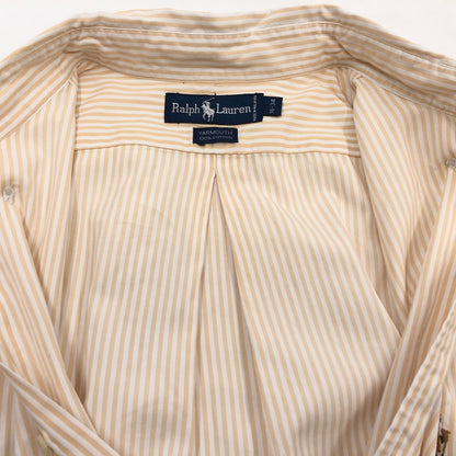 【現状渡し品】【メンズ】 RALPH LAUREN ラルフローレン YARMOUTH 90S ヤーマス ストライプシャツ カジュアルシャツ 長袖 トップス 146-251215-hn-09-fur サイズ：16-34 カラー：ベージュ/ホワイト 万代Net店