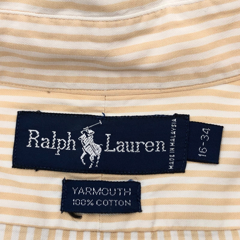 【現状渡し品】【メンズ】 RALPH LAUREN ラルフローレン YARMOUTH 90S ヤーマス ストライプシャツ カジュアルシャツ 長袖 トップス 146-251215-hn-09-fur サイズ：16-34 カラー：ベージュ/ホワイト 万代Net店
