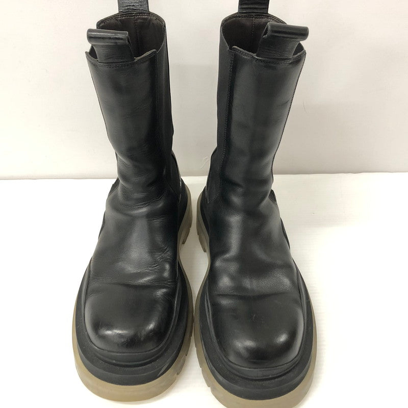 【中古品】【メンズ】 THE TIRE LONG BOOTS タイヤ レザー 厚底 ロングブーツ サイドゴア 183-240328-ma-10-tei サイズ：41 カラー：ブラッククリア 万代Net店