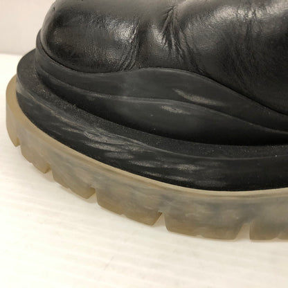 【中古品】【メンズ】 THE TIRE LONG BOOTS タイヤ レザー 厚底 ロングブーツ サイドゴア 183-240328-ma-10-tei サイズ：41 カラー：ブラッククリア 万代Net店