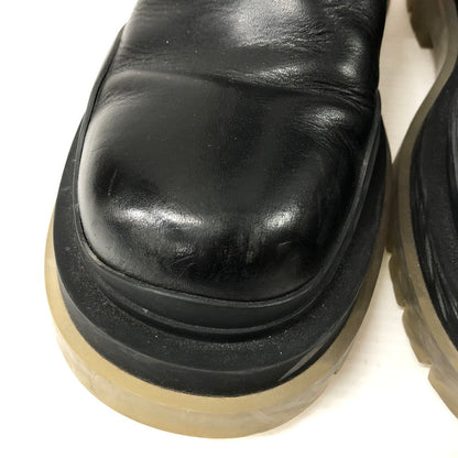 【中古品】【メンズ】 THE TIRE LONG BOOTS タイヤ レザー 厚底 ロングブーツ サイドゴア 183-240328-ma-10-tei サイズ：41 カラー：ブラッククリア 万代Net店